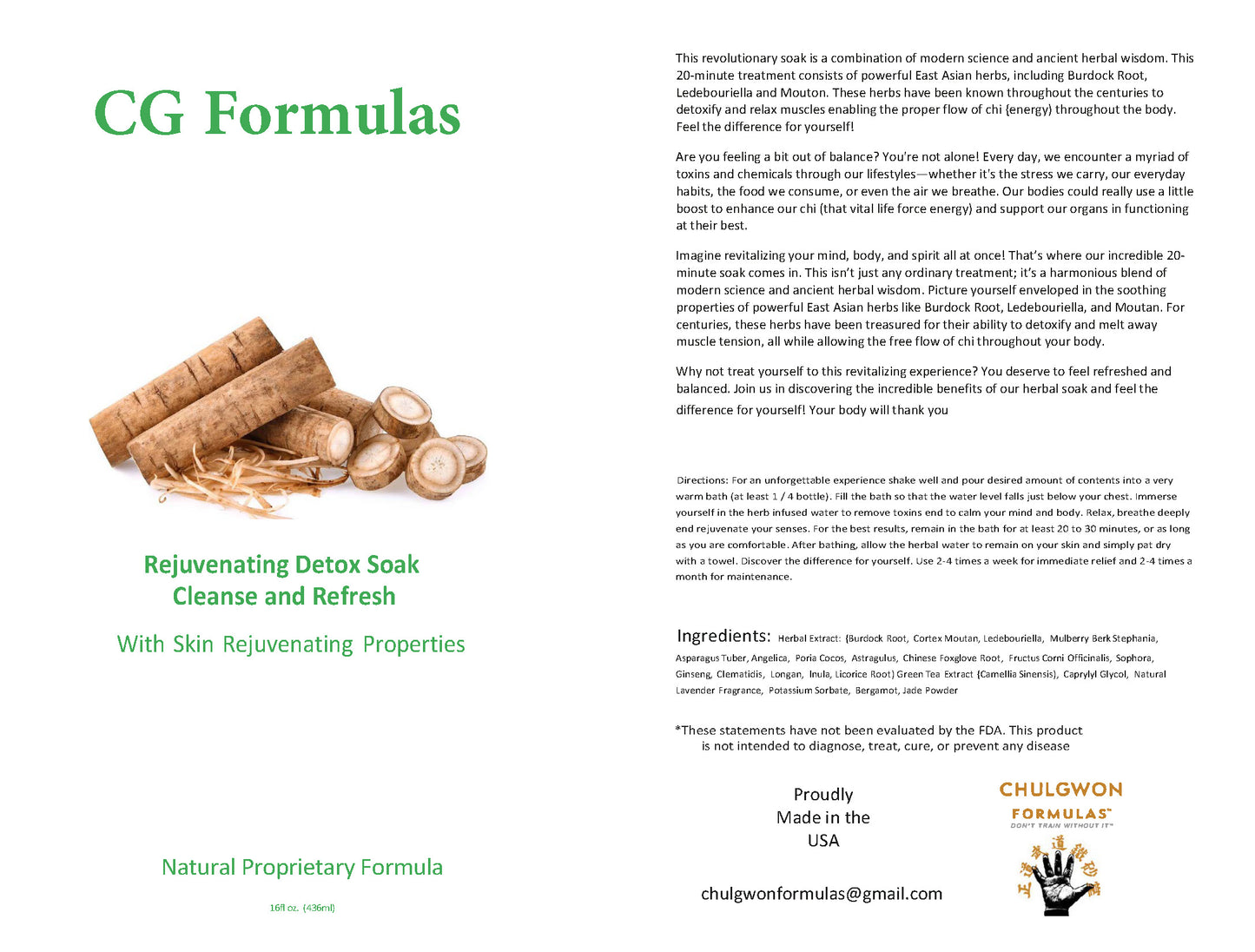 Detox soak with skin rejuvinating properties